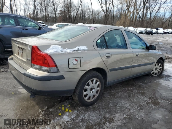 2001 Volvo S60 with VIN YV1RS61R812081198, listed as a Copart auction lot 42083995 with 96,753 mi miles and Salvage Title. Bid and sale history available at carsss.com. Image 3.