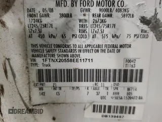 2008 Ford Super Duty F-250 SRW XL with VIN 1FTNX20558EE11711, listed as a Copart auction lot 88462905 with Not Provided miles and Salvage Title. Bid and sale history available at carsss.com. Image 12.