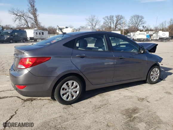 2015 Hyundai Accent SE with VIN KMHCT4AE1FU805640, listed as a Copart auction lot 47562765 with 101,101 mi miles and Salvage Title. Bid and sale history available at carsss.com. Image 3.