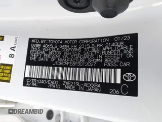 2023 Toyota Corolla Hybrid LE with VIN JTDBCMFE8P3012027, listed as a IAAI auction lot 41517460 with 4,424 mi miles. Bid and sale history available at carsss.com. Image 9.