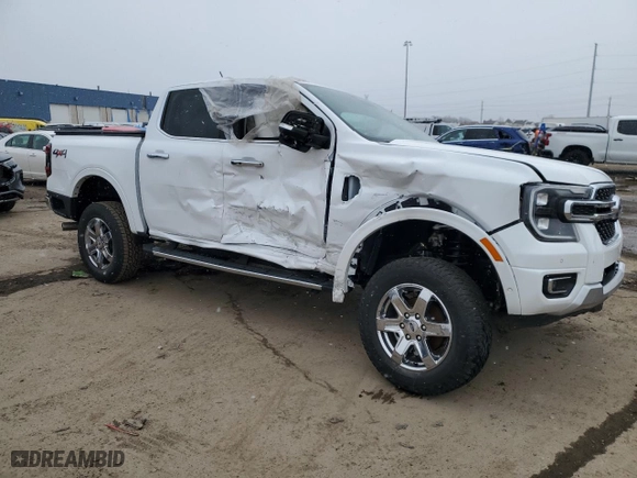 2024 Ford Ranger LARIAT with VIN 1FTER4KH6RLE01036, listed as a Copart auction lot 48386655 with 2,001 mi miles and Salvage Title. Bid and sale history available at carsss.com. Image 4.