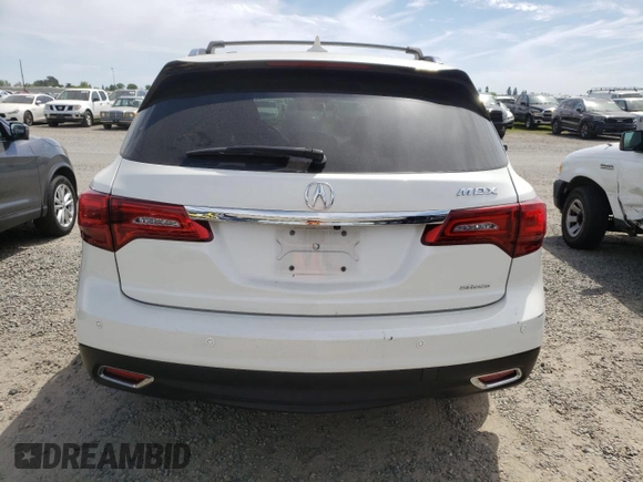 2016 Acura MDX w/Advance with VIN 5FRYD4H91GB029793, listed as a Copart auction lot 52974795 with 75,543 mi miles and Salvage Title. Bid and sale history available at carsss.com. Image 6.