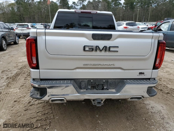 2021 GMC Sierra 1500 SLT with VIN 3GTU9DET2MG283410, listed as a Copart auction lot 87686155 with 96,020 mi miles and Salvage Title. Bid and sale history available at carsss.com. Image 6.