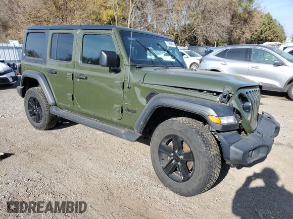 2021 Jeep Wrangler Unlimited Sport Altitude with VIN 1C4HJXDG3MW563434, listed as a Copart auction lot 77968474 with 29,834 mi miles and Salvage Title. Bid and sale history available at carsss.com. Image 4.