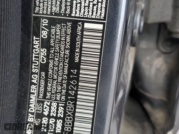 2011 Mercedes-Benz C 300 Sport with VIN WDDGF8BBXBR142614, listed as a Copart auction lot 42601125 with 112,480 mi miles and Salvage Title. Bid and sale history available at carsss.com. Image 14.