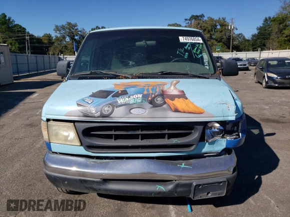 1997 Ford Econoline Wagon XL z VIN 1FBJS31L7VHB87288, wystawiony jako Copart lot #74976854 z przebiegiem 93 368 mil mil oraz Szkody całkowita. Historia ofert i sprzedaży dostępna na DreamBid. Obrazek 5.