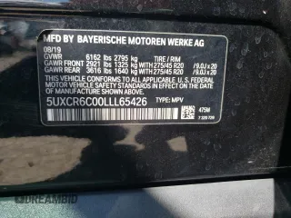 2020 BMW X5 xDrive40i with VIN 5UXCR6C00LLL65426, listed as a Copart auction lot 53951324 with 61,471 mi miles and Salvage Title. Bid and sale history available at carsss.com. Image 13.
