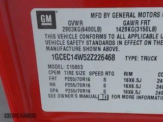 2002 Chevrolet Silverado 1500 with VIN 1GCEC14W52Z226468, listed as a IAAI auction lot 41790682 with 132,447 mi miles. Bid and sale history available at carsss.com. Image 9.
