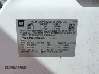 2013 GMC Terrain SLE with VIN 2GKALMEK6D6390973, listed as a IAAI auction lot 40496878 with 105,995 mi miles and . Bid and sale history available at DreamBid. Image 9.