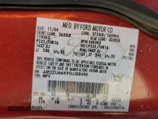 2005 Mercury Mountaineer z VIN 4M2ZU66K95UJ08490, wystawiony jako Copart lot #79727874 z przebiegiem 55 874 mil mil oraz Szkoda całkowita • Salvage title. Historia ofert i sprzedaży dostępna na DreamBid. Obrazek 13.