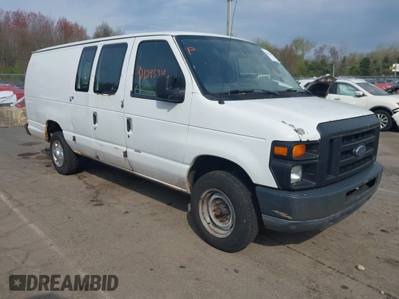 2011 Ford Econoline Cargo Commercial with VIN 1FTNS1EW6BDA73839, listed as a IAAI auction lot 42129534 with 407,047 mi miles. Bid and sale history available at carsss.com. Image 1.