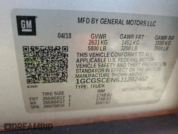2018 Chevrolet Colorado 2WD LT с VIN 1GCGSCEN6J1282462, выставлен на аукционе Copart как лот 54522895 с пробегом 101 145 миль миль и Списание • Salvage title. История ставок и продаж доступна на DreamBid. Изображение 13.