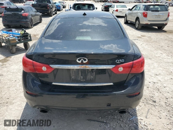2014 Infiniti Q50 Premium with VIN JN1BV7AP6EM691276, listed as a Copart auction lot 56111145 with 209,033 mi miles and Salvage title. Bid and sale history available at DreamBid. Image 6.
