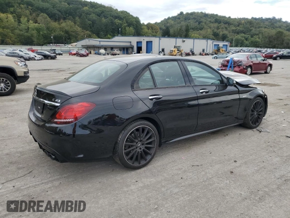 2021 Mercedes-Benz C 43 AMG with VIN W1KWF6EB3MR605899, listed as a Copart auction lot 71687604 with 39,876 mi miles and Salvage title. Bid and sale history available at DreamBid. Image 3.