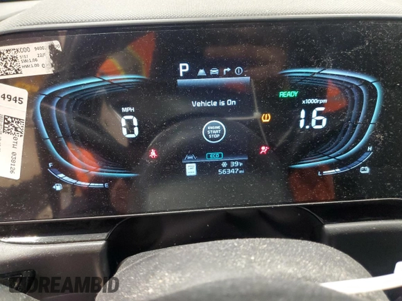 2023 Kia Niro EX with VIN KNDCR3LE0P5038126, listed as a Copart auction lot 42741815 with 56,347 mi miles and Salvage Title. Bid and sale history available at carsss.com. Image 9.