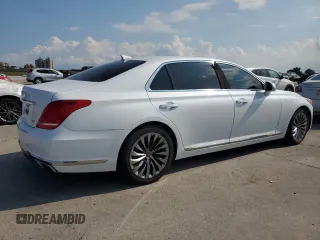 2017 Genesis G90 5.0L Ultimate with VIN KMHG54JHXHU023801, listed as a Copart auction lot 72280024 with 104,721 mi miles and Non Repairable. Bid and sale history available at carsss.com. Image 3.