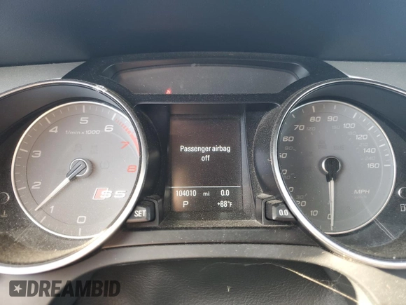 2016 Audi S5 Premium Plus with VIN WAUC4AFR5GA022381, listed as a Copart auction lot 71720084 with 104,010 mi miles and Clean Title. Bid and sale history available at carsss.com. Image 9.