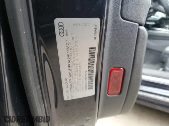 2019 Audi A5 Sportback Premium Plus with VIN WAUBNCF53JA012974, listed as a Copart auction lot 46091714 with 114,624 mi miles. Bid and sale history available at carsss.com. Image 12.