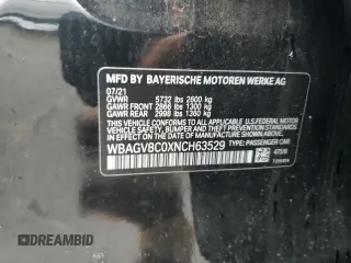 2022 BMW 8 Series M850i with VIN WBAGV8C0XNCH63529, listed as a Copart auction lot 86139494 with 78,710 mi miles and Salvage title. Bid and sale history available at DreamBid. Image 12.