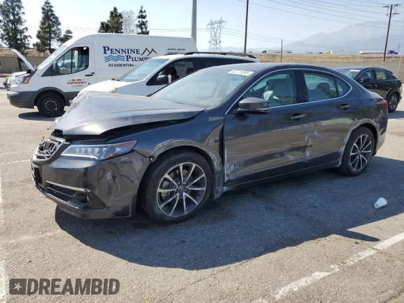2015 Acura TLX Advance with VIN 19UUB2F79FA010350, listed as a Copart auction lot 52215895 with 82,414 mi miles and Salvage title. Bid and sale history available at DreamBid. Image 1.