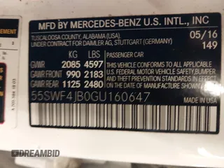 2016 Mercedes-Benz C 300 z VIN 55SWF4JB0GU160647, wystawiony jako IAAI lot #41980155 z przebiegiem 66 783 mil mil oraz . Historia ofert i sprzedaży dostępna na DreamBid. Obrazek 9.