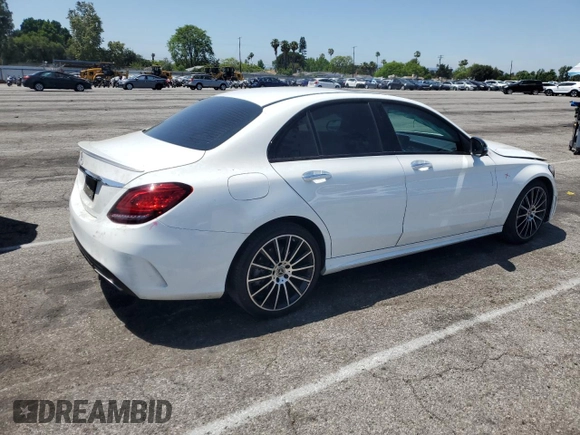2021 Mercedes-Benz C 300 with VIN W1KWF8DB8MR618693, listed as a Copart auction lot 59123095 with 29,877 mi miles and Salvage title. Bid and sale history available at DreamBid. Image 3.
