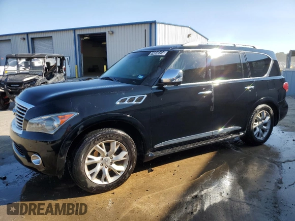 2012 Infiniti QX56 8-passenger with VIN JN8AZ2NC7C9316699, listed as a Copart auction lot 74810114 with 188,879 mi miles and Salvage Title. Bid and sale history available at carsss.com. Image 1.