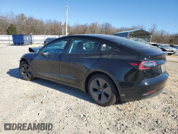 2022 Tesla Model 3 with VIN 5YJ3E1EA2NF317860, listed as a Copart auction lot 47372235 with 44,057 mi miles and Salvage Title. Bid and sale history available at DreamBid. Image 2.