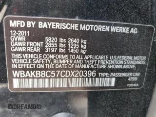 2012 BMW 7 Series 750Li with VIN WBAKB8C57CDX20396, listed as a Copart auction lot 50227905 with 137,251 mi miles and Clean Title. Bid and sale history available at carsss.com. Image 13.