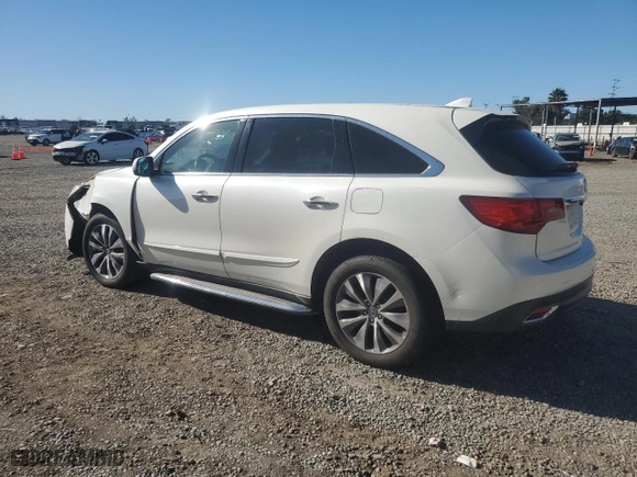 2014 Acura MDX Tech Pkg with VIN 5FRYD4H4XEB041037, listed as a Copart auction lot 87936215 with 0 mi miles and Salvage Title. Bid and sale history available at carsss.com. Image 2.