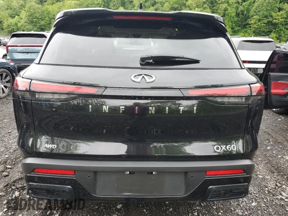 2024 Infiniti QX60 Pure с VIN 5N1DL1ESXRC353135, выставлен на аукционе Copart как лот 58322685 с пробегом 9 822 миль миль и Списание • Salvage title. История ставок и продаж доступна на DreamBid. Изображение 6.