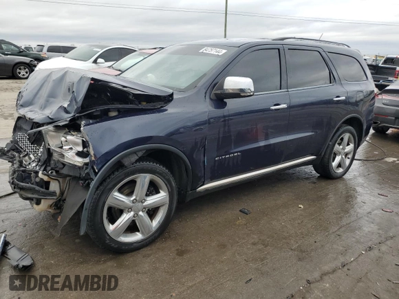 2013 Dodge Durango Citadel with VIN 1C4RDHEGXDC687475, listed as a Copart auction lot 84757144 with 208,217 mi miles and Salvage title. Bid and sale history available at DreamBid. Image 1.