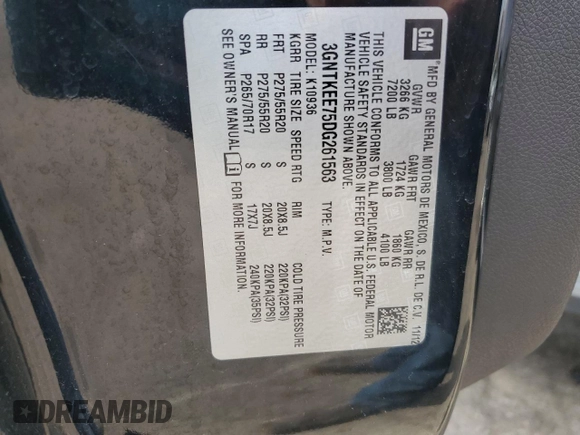 2013 Chevrolet Avalanche LS with VIN 3GNTKEE75DG261563, listed as a Copart auction lot 51963875 with 34,560 mi miles and Salvage title. Bid and sale history available at DreamBid. Image 12.