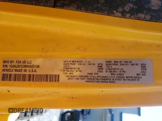 2021 Jeep Wrangler Unlimited Rubicon z VIN 1C4HJXFG3MW620194, wystawiony jako Copart lot #51576865 z przebiegiem 67 502 mil mil oraz Szkoda całkowita • Salvage title. Historia ofert i sprzedaży dostępna na DreamBid. Obrazek 13.