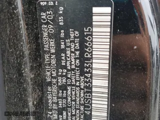 2003 BMW Z4 2.5i with VIN 4USBT33433LR66615, listed as a Copart auction lot 63520724 with 121,495 mi miles and Salvage Title. Bid and sale history available at carsss.com. Image 12.