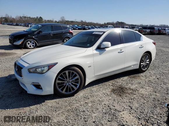 2019 Infiniti Q50 3.0t LUXE with VIN JN1EV7AP2KM518167, listed as a Copart auction lot 48712525 with 110,481 mi miles and Salvage Title. Bid and sale history available at carsss.com. Image 1.