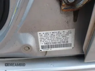 2001 Honda Accord LX z VIN 1HGCG16481A076636, wystawiony jako IAAI lot #42161859 z przebiegiem 203 183 mil mil oraz . Historia ofert i sprzedaży dostępna na DreamBid. Obrazek 9.
