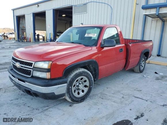 2007 Chevrolet Silverado 1500 Classic Work Truck with VIN 3GCEC14X77G219425, listed as a Copart auction lot 46617115 with 104,693 mi miles and Salvage Title. Bid and sale history available at carsss.com. Image 1.