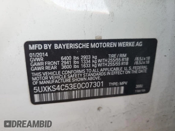 2014 BMW X5 xDrive35d z VIN 5UXKS4C53E0C07301, wystawiony jako Copart lot #54429095 z przebiegiem 106 050 mil mil oraz Szkoda całkowita • Salvage title. Historia ofert i sprzedaży dostępna na DreamBid. Obrazek 13.