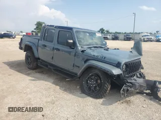 2024 Jeep Gladiator Willys с VIN 1C6HJTAG7RL131975, выставлен на аукционе Copart как лот 55139965 с пробегом 4 583 миль миль и Списание • Salvage title. История ставок и продаж доступна на DreamBid. Изображение 4.