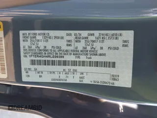 2024 Ford Ranger XLT with VIN 1FTER4GH4RLE09399, listed as a IAAI auction lot 41192842 with 11,050 mi miles. Bid and sale history available at carsss.com. Image 9.