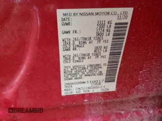 2021 Nissan Titan SV with VIN 1N6AA1ED0MN510017, listed as a Copart auction lot 55466215 with 38,556 mi miles and Salvage title. Bid and sale history available at DreamBid. Image 12.