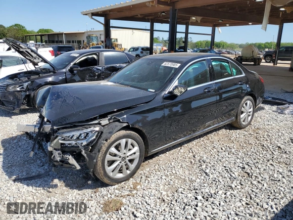2019 Mercedes-Benz C 300 with VIN 55SWF8DBXKU294402, listed as a Copart auction lot 52570985 with 51,995 mi miles and Salvage Title. Bid and sale history available at DreamBid. Image 1.