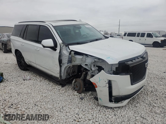 2023 Cadillac Escalade RWD Sport Platinum with VIN 1GYS3GKLXPR495615, listed as a Copart auction lot 87483964 with 14,214 mi miles and Salvage title. Bid and sale history available at DreamBid. Image 4.
