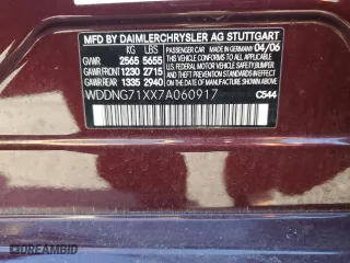 2007 Mercedes-Benz S-Class 5.5L V8 with VIN WDDNG71XX7A060917, listed as a Copart auction lot 46530535 with 147,902 mi miles and Salvage Title. Bid and sale history available at carsss.com. Image 12.