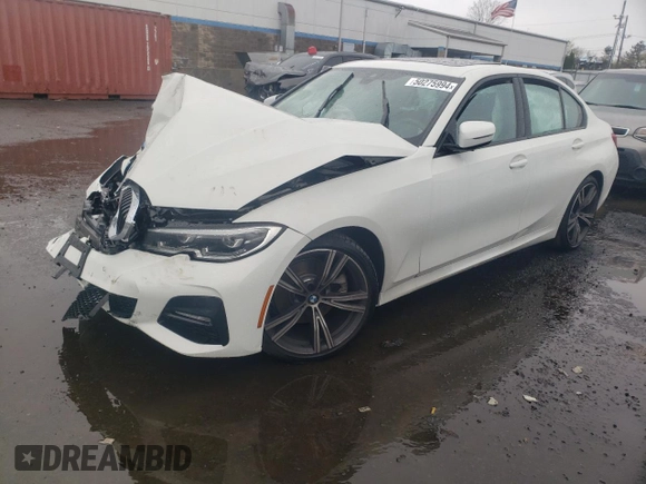 2021 BMW 3 Series 330i xDrive with VIN WBA5R7C03MFK53846, listed as a Copart auction lot 50275994 with 0 mi miles. Bid and sale history available at carsss.com. Image 1.