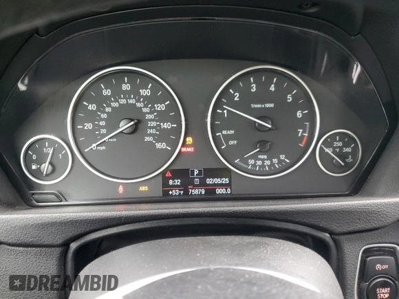 2015 BMW 4 Series 428i with VIN WBA3N7C55FK225457, listed as a Copart auction lot 43988995 with 75,879 mi miles and Salvage Title. Bid and sale history available at DreamBid. Image 9.