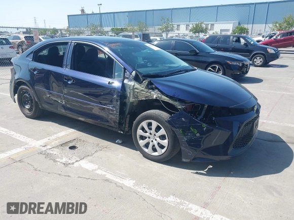 2020 Toyota Corolla LE with VIN 5YFEPRAE5LP145142, listed as a IAAI auction lot 42153289 with 35,010 mi miles and . Bid and sale history available at DreamBid. Image 1.