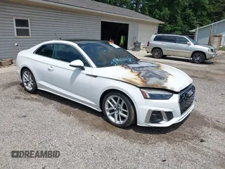 2023 Audi A5 S line Premium with VIN WAUSAAF55PA014704, listed as a IAAI auction lot 42458855 with 41,965 mi miles and . Bid and sale history available at DreamBid. Image 1.