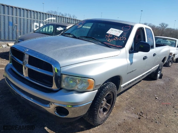 2005 Dodge Ram 1500 SLT with VIN 1D7HA18D35J584835, listed as a IAAI auction lot 41779738 with 1 mi miles. Bid and sale history available at carsss.com. Image 2.
